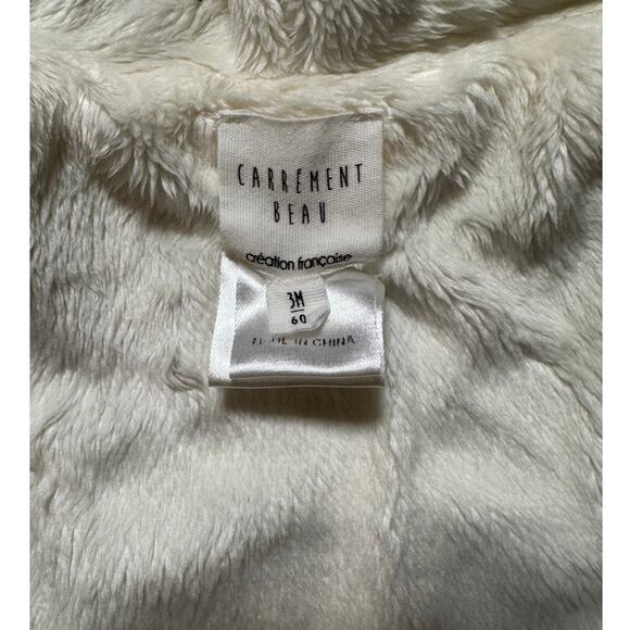 Carrement Beau | Hooded Knit Cardigan w/ Faux Fur Lining Gray Size 3m - Picture 6 of 8